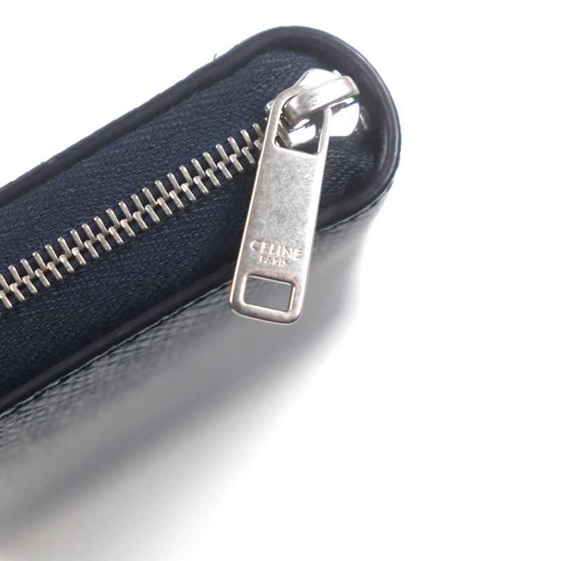 Celine 10b553bel Grained Calfskin Leather Large Zip Wallet Round Zipper Long
