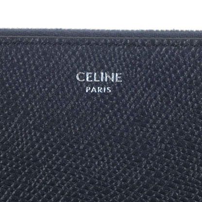 Celine 10b553bel Grained Calfskin Leather Large Zip Wallet Round Zipper Long