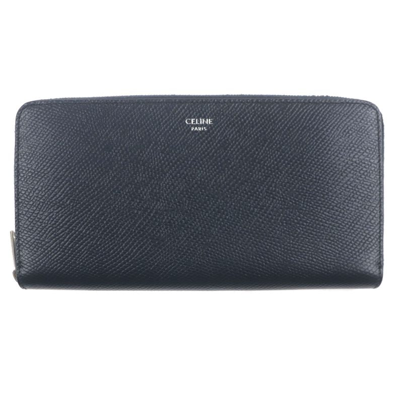 Celine 10b553bel Grained Calfskin Leather Large Zip Wallet Round Zipper Long