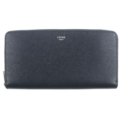 Celine 10b553bel Grained Calfskin Leather Large Zip Wallet Round Zipper Long