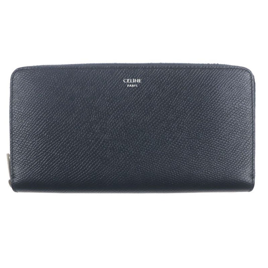 Celine 10b553bel Grained Calfskin Leather Large Zip Wallet Round Zipper Long