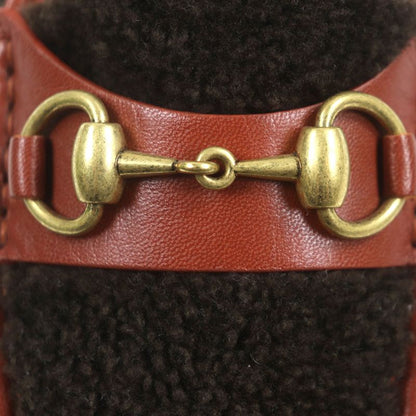 Gucci 716017 Boa Leather Horsebit Moccasin U-tip Slip-on Loafer Brown 6