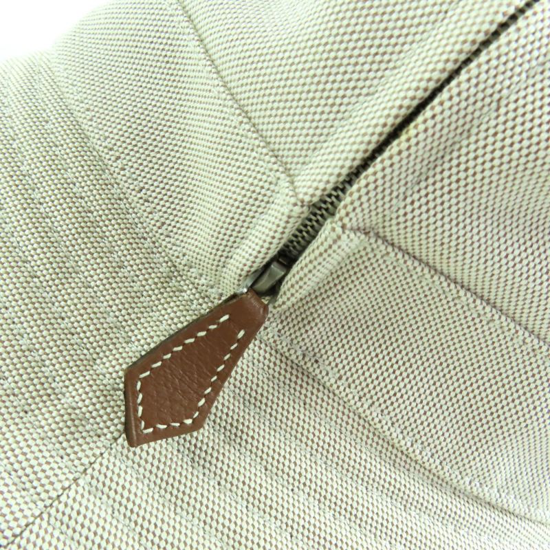 Hermes 100% Cotton 100% Linen Lining Leather Use Hat Bucket Hat Beige 56 Made