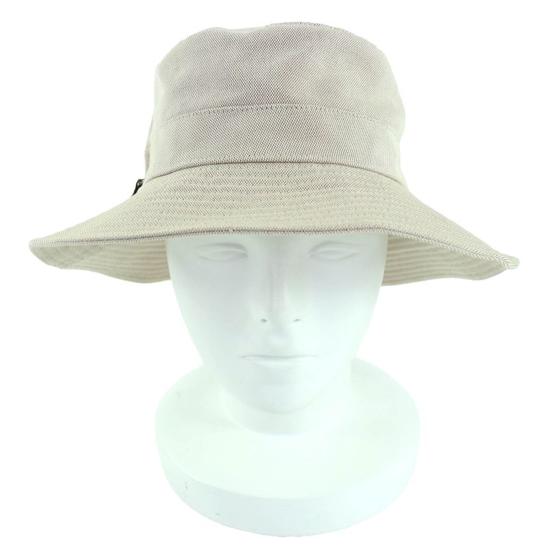 Hermes 100% Cotton 100% Linen Lining Leather Use Hat Bucket Hat Beige 56 Made