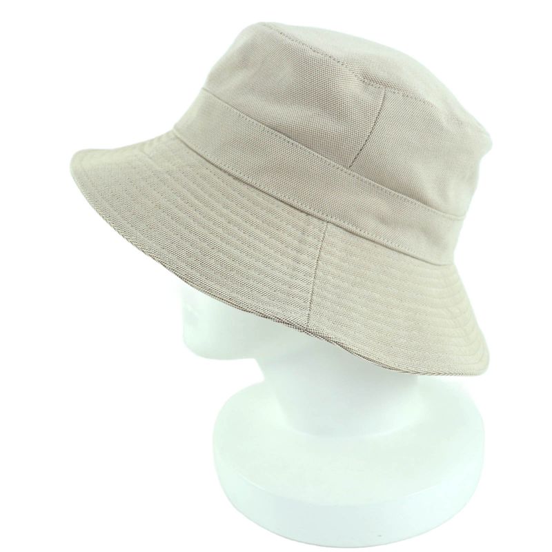 Hermes 100% Cotton 100% Linen Lining Leather Use Hat Bucket Hat Beige 56 Made