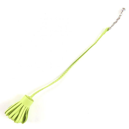 Hermes Carmencita Leather Silver Hardware Pompon Bookmark Bag Charm Light