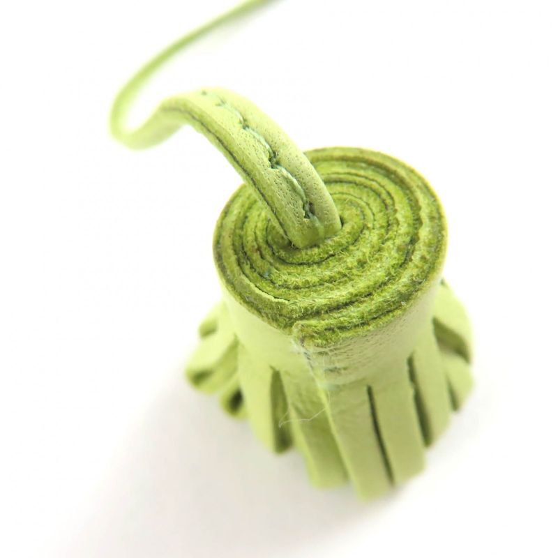 Hermes Carmencita Leather Silver Hardware Pompon Bookmark Bag Charm Light