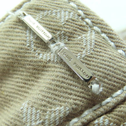 Louis Vuitton Rw071w Wksk02cf7 Cotton Monogram Denim Skirt With Logo Leather