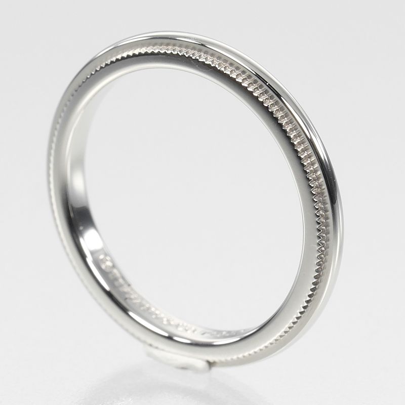 Tiffany & Co Together Milgrain 2mm (0.08in) Band Pt950platinum #6 Ladies 3.2g