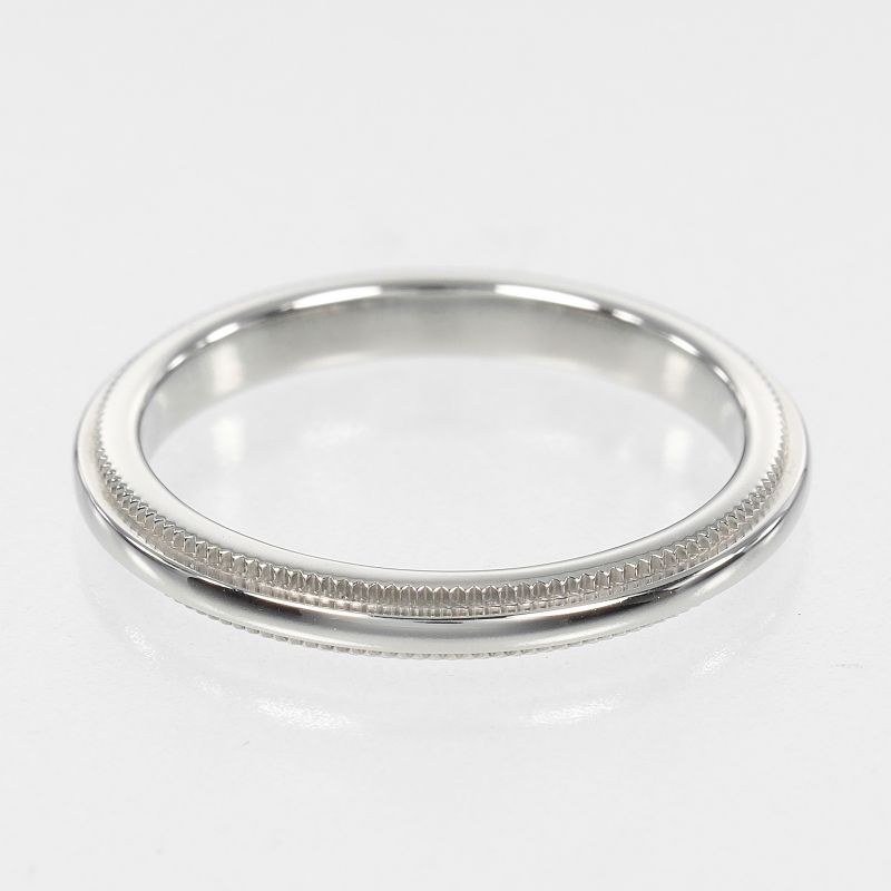 Tiffany & Co Together Milgrain 2mm (0.08in) Band Pt950platinum #6 Ladies 3.2g