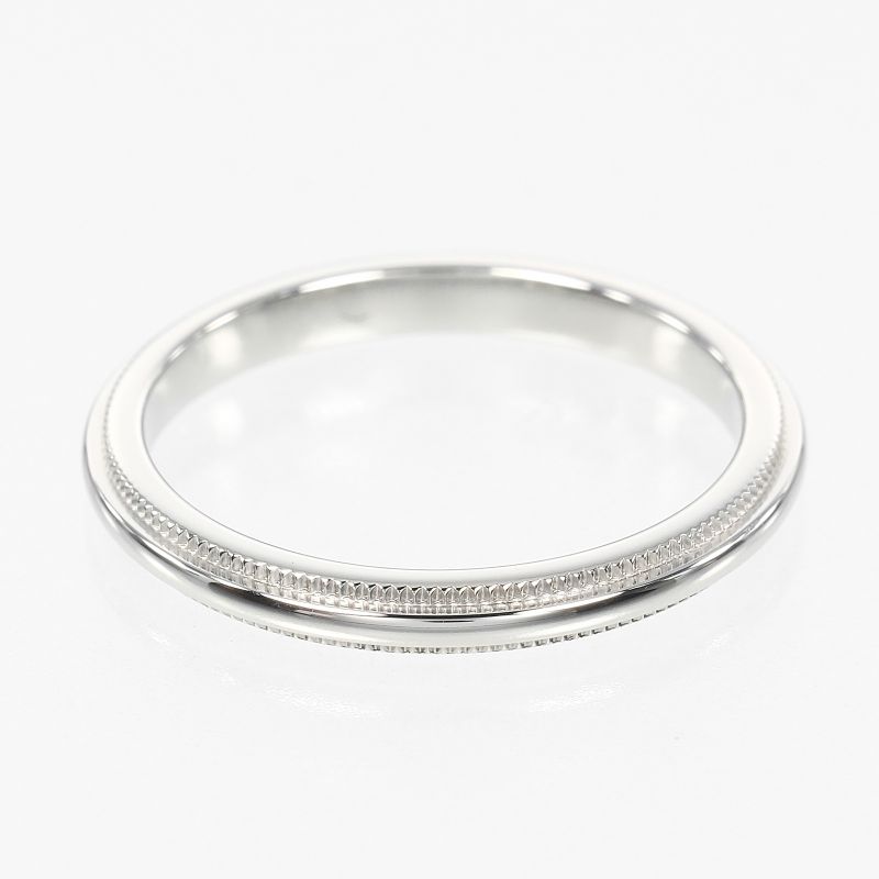 Tiffany & Co Together Millegrain Pt950platinum #10 Ladies 3.5g Ring