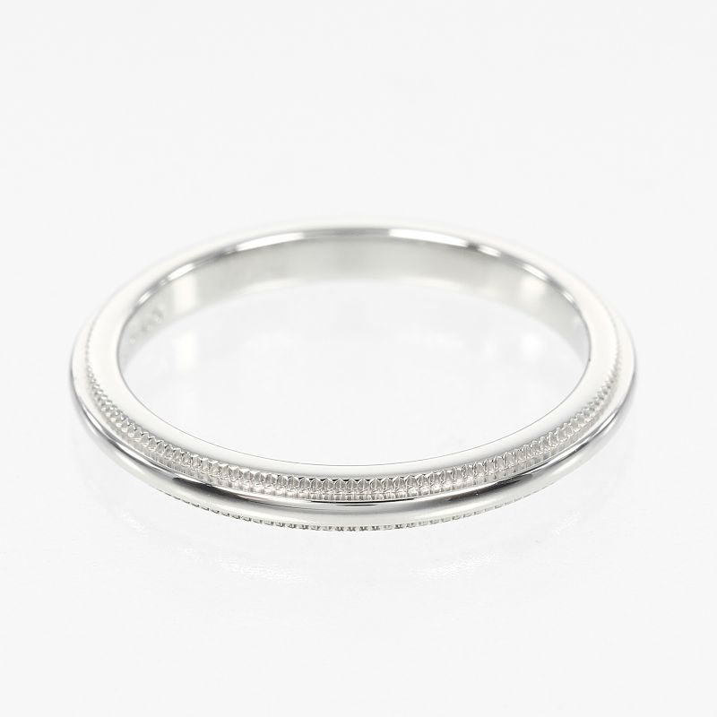 Tiffany & Co Together Millegrain Pt950platinum #10 Ladies 3.5g Ring