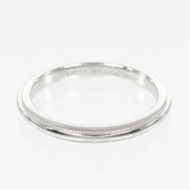 Tiffany & Co Together Millegrain Pt950platinum #10 Ladies 3.5g Ring