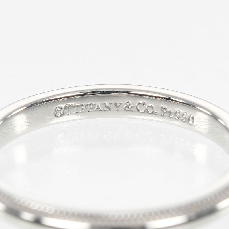 Tiffany & Co Together Millegrain Pt950platinum #10 Ladies 3.5g Ring