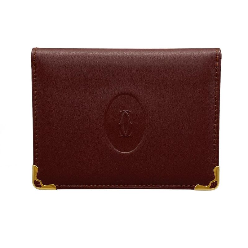 Cartier Card Case Mastline Bordeaux With Passcase Leather