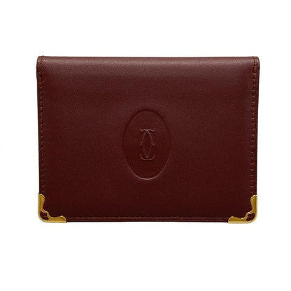 Cartier Card Case Mastline Bordeaux With Passcase Leather