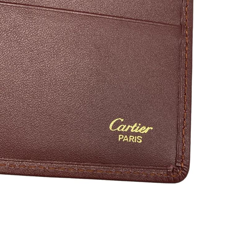 Cartier Card Case Mastline Bordeaux With Passcase Leather