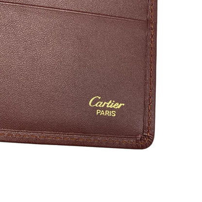 Cartier Card Case Mastline Bordeaux With Passcase Leather