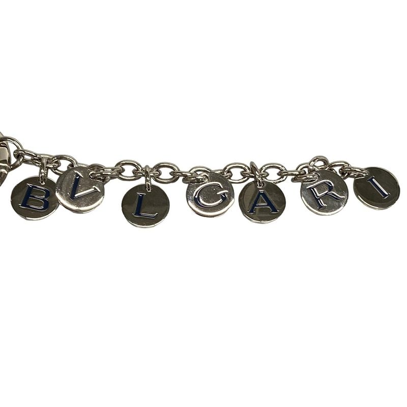 Bvlgari Key Holder (charm ) - Silver×dark Navy
