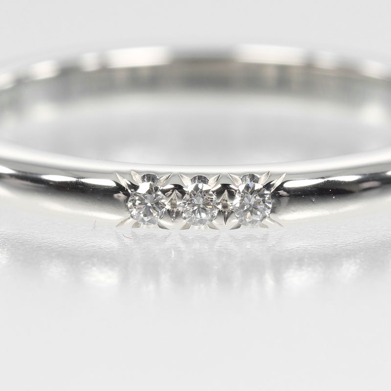 Tiffany & Co Forever Classic Band Pt950platinum X 3P Diamonds #6.5 Ladies 3g