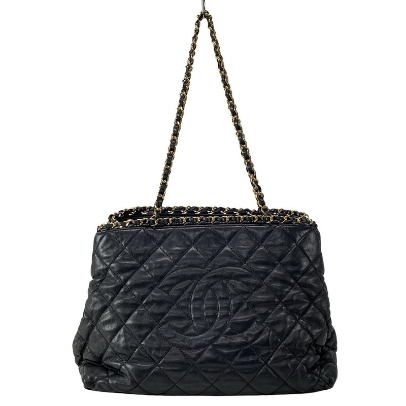 Chanel Tote Bag Chain Me A50495 Black Chain Shoulder/gold Hardware Lambskin