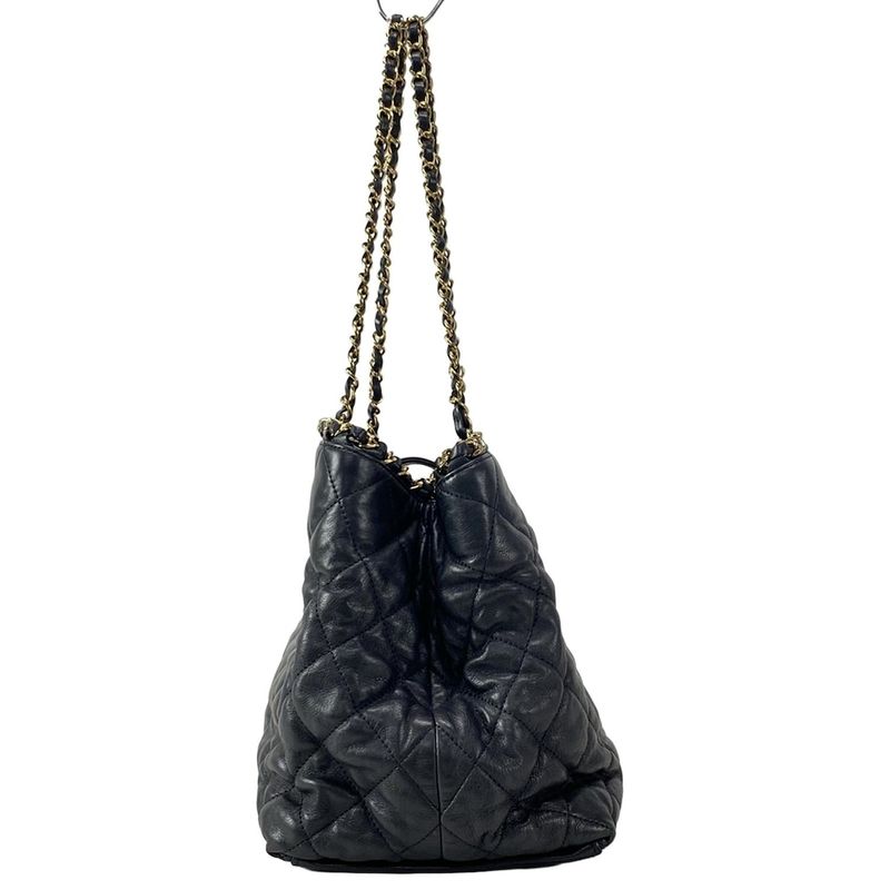 Chanel Tote Bag Chain Me A50495 Black Chain Shoulder/gold Hardware Lambskin