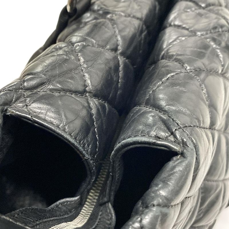 Chanel Handbag Lady Blade Black Silver Hardware