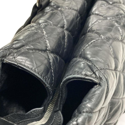 Chanel Handbag Lady Blade Black Silver Hardware