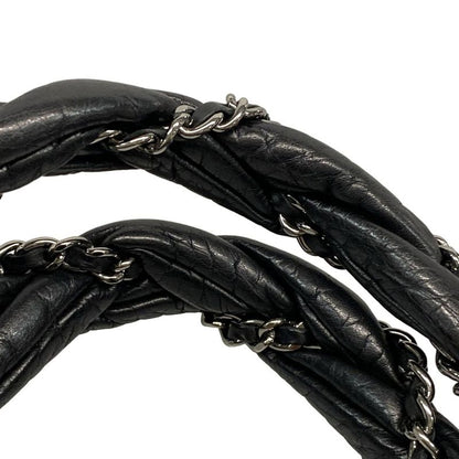 Chanel Handbag Lady Blade Black Silver Hardware