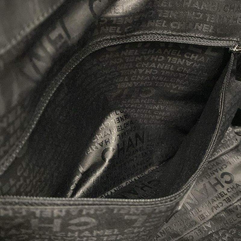 Chanel Handbag Lady Blade Black Silver Hardware