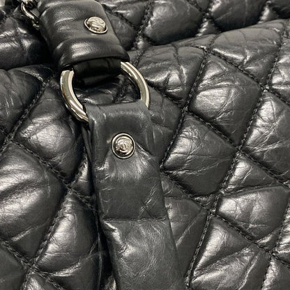 Chanel Handbag Lady Blade Black Silver Hardware