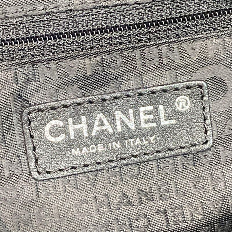 Chanel Handbag Lady Blade Black Silver Hardware