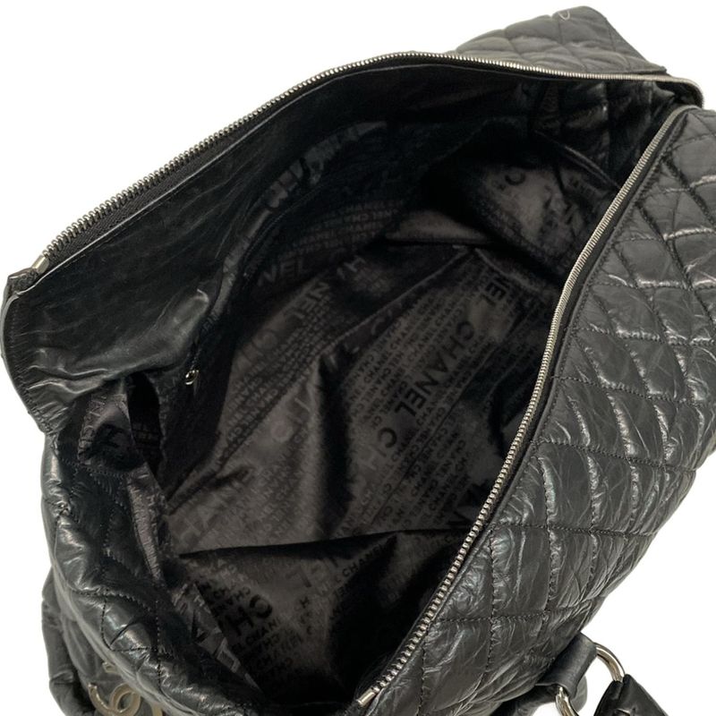 Chanel Handbag Lady Blade Black Silver Hardware