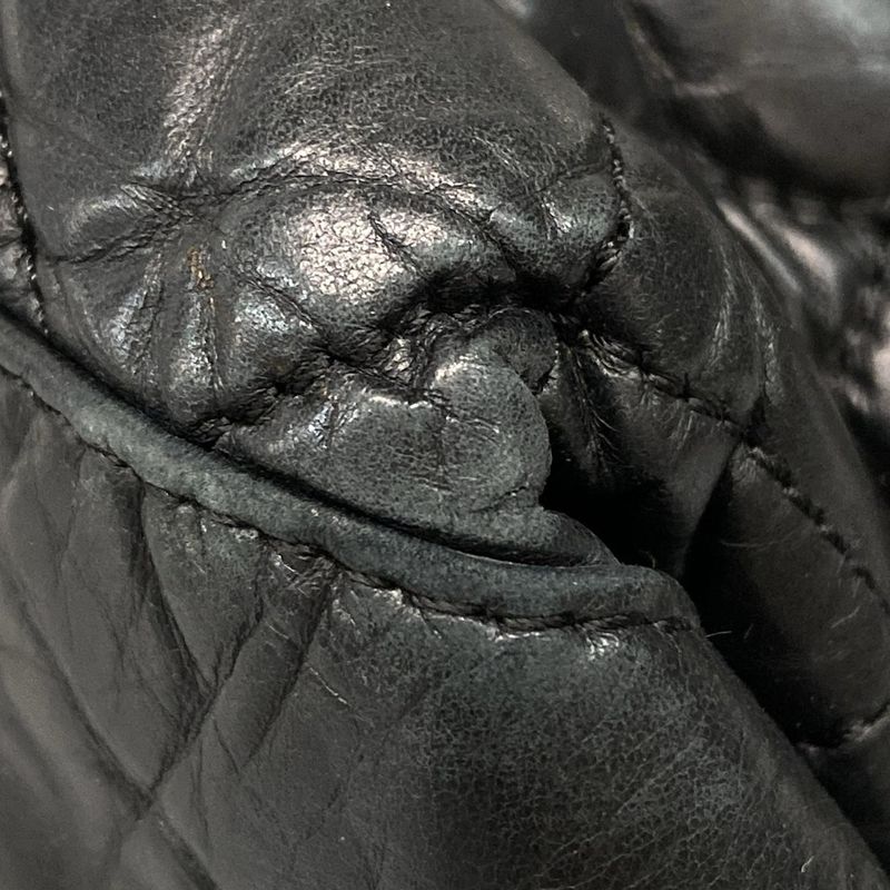 Chanel Handbag Lady Blade Black Silver Hardware