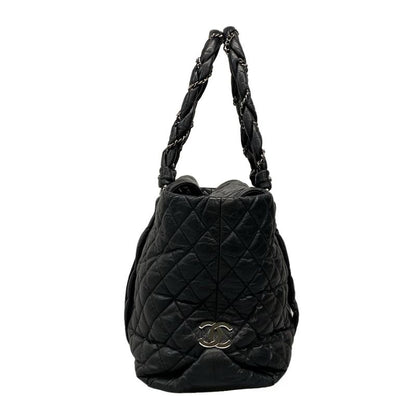 Chanel Handbag Lady Blade Black Silver Hardware