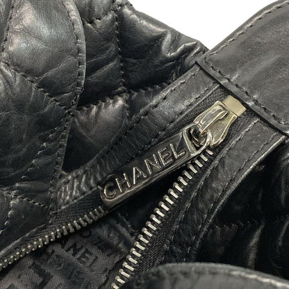 Chanel Handbag Lady Blade Black Silver Hardware