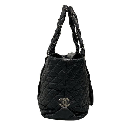 Chanel Handbag Lady Blade Black Silver Hardware