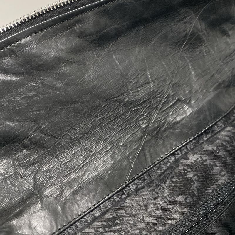 Chanel Handbag Lady Blade Black Silver Hardware