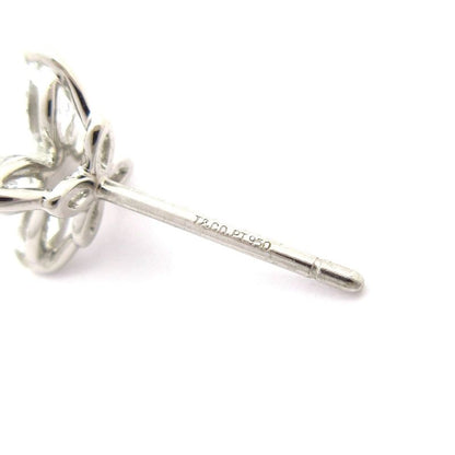 Tiffany & Co Earrings Victoria Mini Pt950 X Diamond 4P Diamonds On One Side