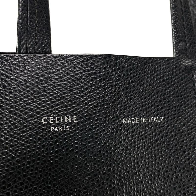 Celine Tote Bag Bertical Cabas Small Black Leather