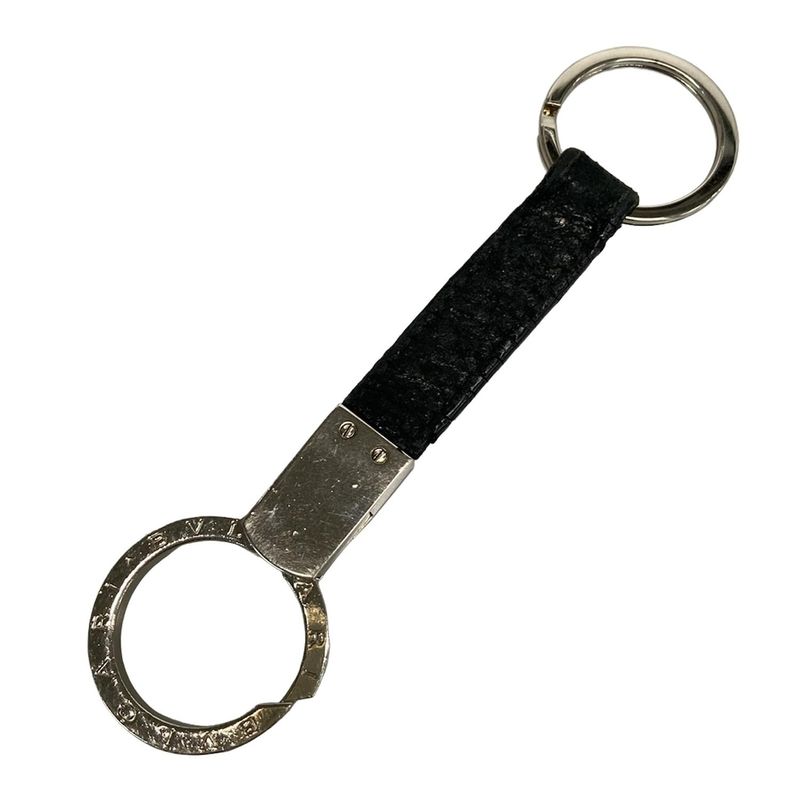 Bvlgari Key Holder (charm ) Bvlgari Black And Silver Leather