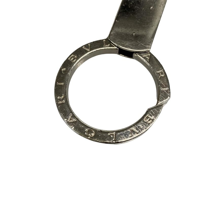 Bvlgari Key Holder (charm ) Bvlgari Black And Silver Leather
