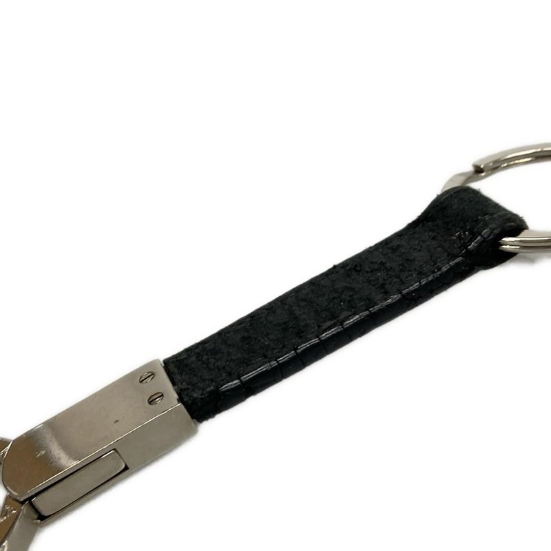 Bvlgari Key Holder (charm ) Bvlgari Black And Silver Leather