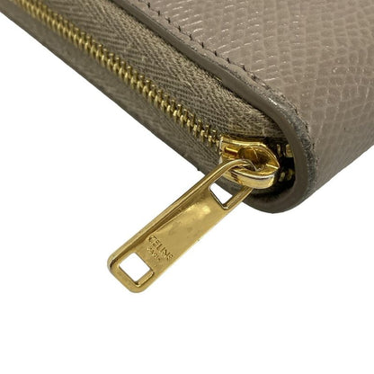 Celine Long Wallet - Glazed Round Zipper Leather