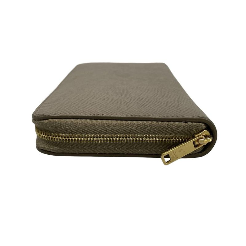 Celine Long Wallet - Glazed Round Zipper Leather
