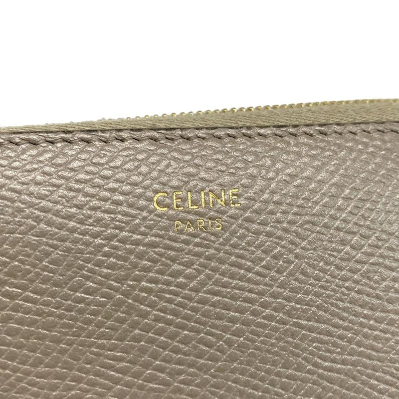 Celine Long Wallet - Glazed Round Zipper Leather