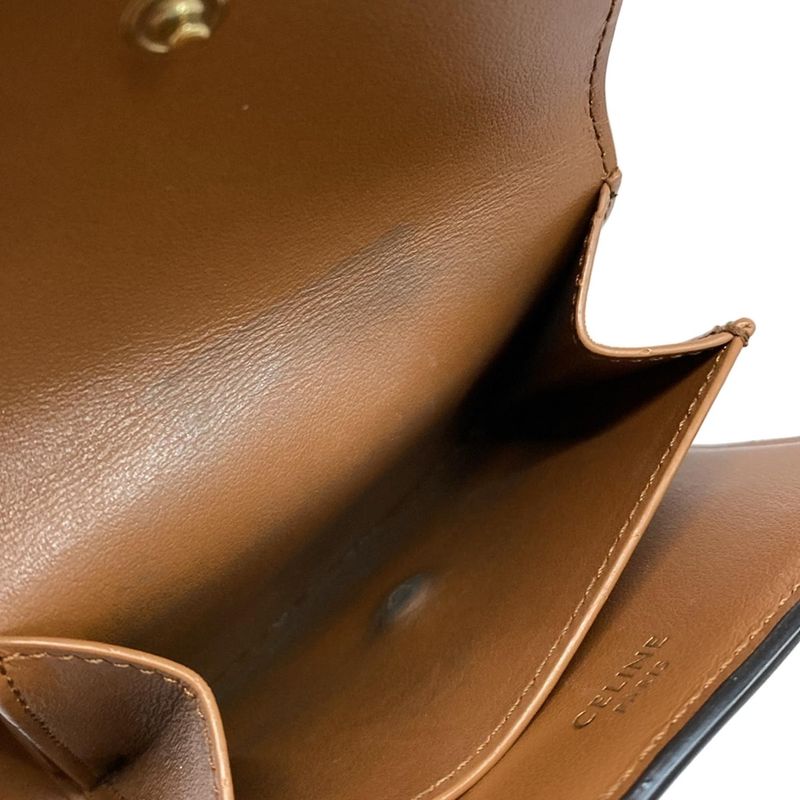 Celine Trifold Wallet Small Tri-fold Wallet 10f523cq704lu Tan (brown)