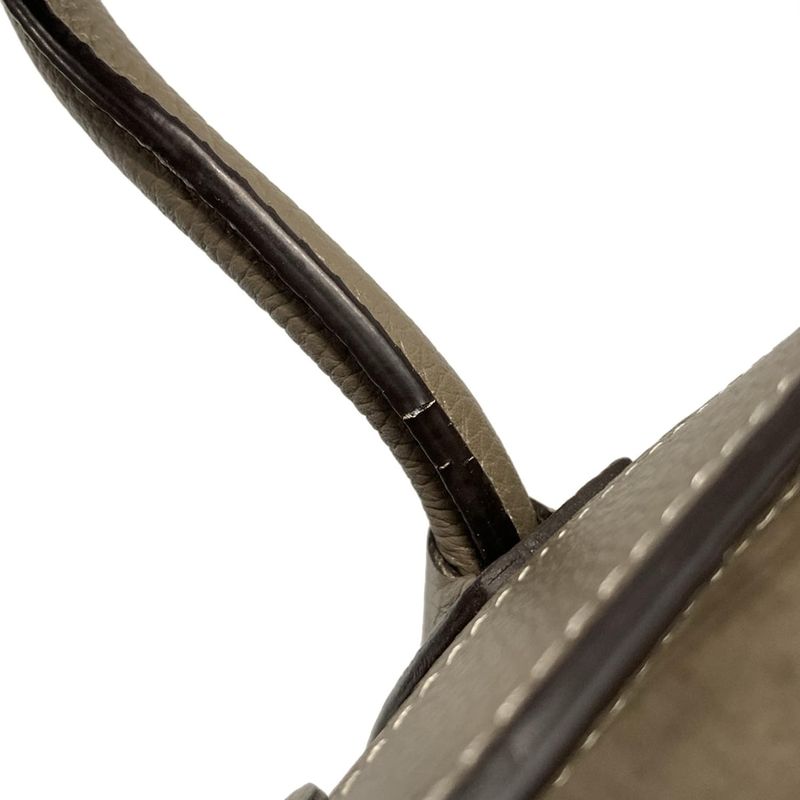 Celine Handbag Luggage Nano Shopper Gray Beige