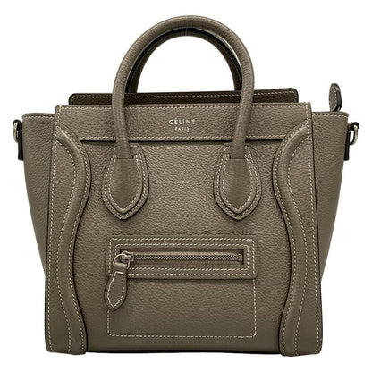 Celine Handbag Luggage Nano Shopper Gray Beige