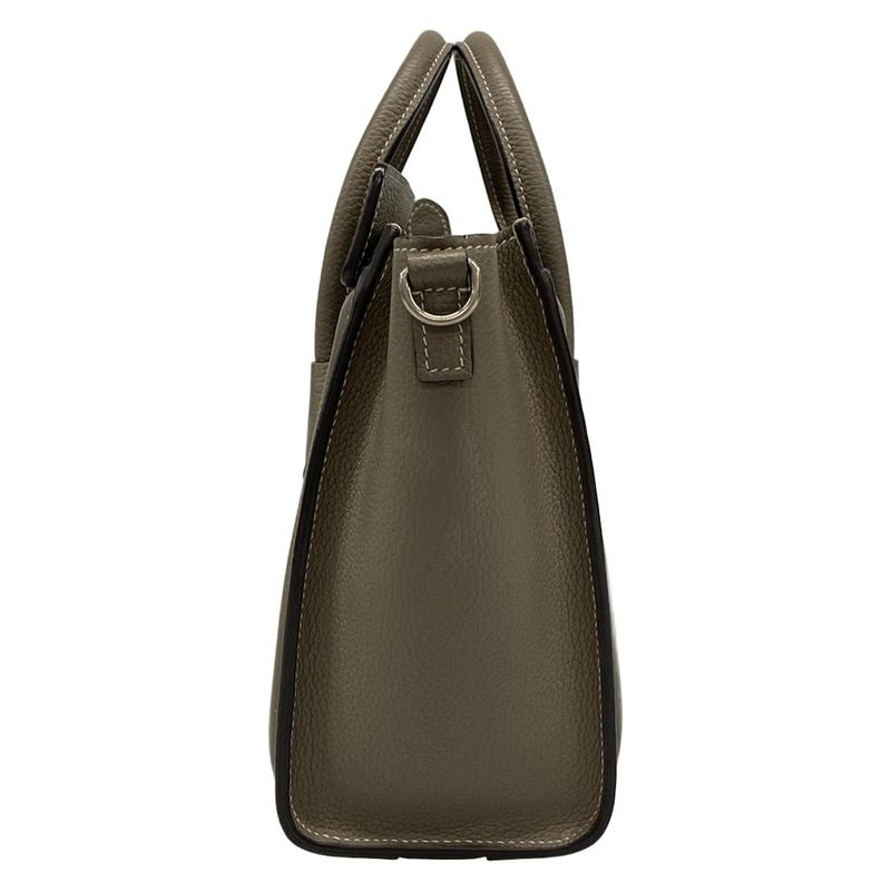 Celine Handbag Luggage Nano Shopper Gray Beige